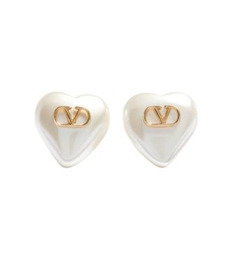 Valentino Garavani Off White VLogo Stud Earrings