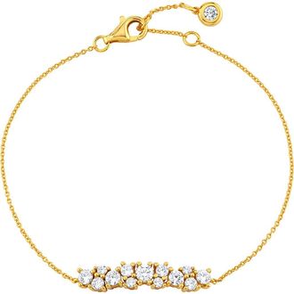 Crislu Brilliant Pav&eacute; Crystal Bracelet in 18Kt Yellow Gold /Clear Stone at Nordstrom, Size 7