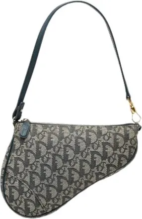 Dior Pre-owned Shoulder Bags, female, Blue, Size: ONE SIZE Pre-owned Mini Saddle