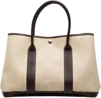 Herm&egrave;s Pre-owned Tote Bags, female, Beige, Size: ONE SIZE Pre-owned The Garden Party Tote