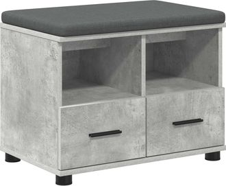 vidaXL Banco De Entrada Gris Concreto 60 X 38 X 46 Cm Vidaxl