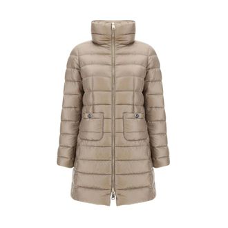 Herno Dames, Mantels, Beige, Maat: 2XL Polyamide
