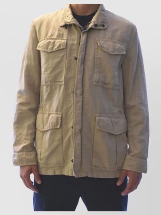 Fay cotton linen military jacket