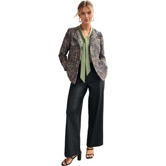 Jessica London Faux Leather Wide Leg Trouser in Black at Nordstrom, Size 14