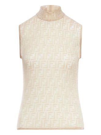Fendi patterned top - Neutrals