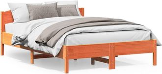vidaXL Vidaxl - Cama Sin Colch&oacute;n Madera Maciza De Pino Marr&oacute;n Cera 120x200 Cm