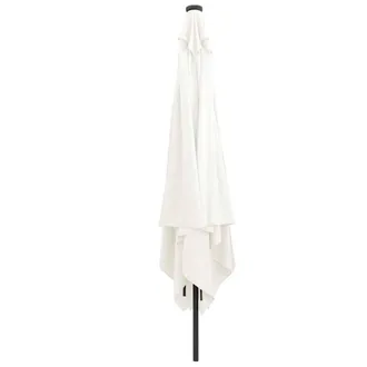 Berkfield Home Square Garden Parasol with LED Lights 295x245 cm Sand White in Cream