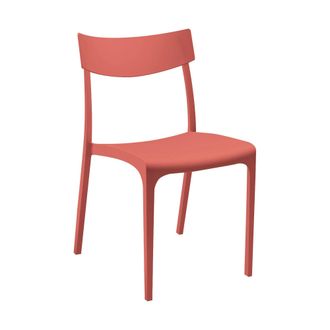 Dmora Dmora - Sillas De Jard&iacute;n Lupia, Silla De Jardin, Asiento Exterior Multiusos, Banco De Jard&iacute;n, Made In Italy, 54x46 H80 Cm, Rojo
