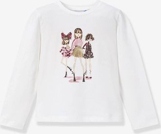 MAYORAL Mädchen Shirt mit Pailletten Mayoral wollweiß