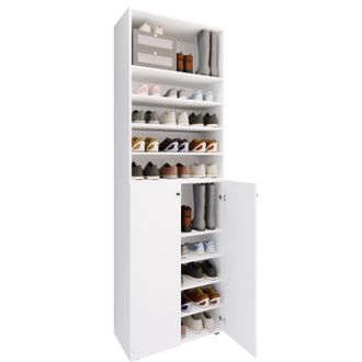 ebuy24 Ebuy24 - Vcm Xl Wood Gran Gabinete De Zapatos Estante De Zapatos Botas Grandes Muebles De Tablero Lona 10 Compartimentos (blanco / Haya)