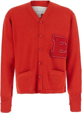 ERL Erl, Truien & Vesten, Heren, Rood, L, Script Cardigan Knit