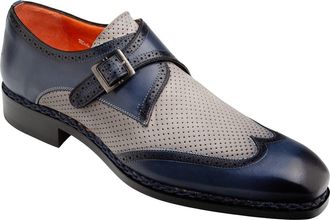 Mezlan Blanes Monk Strap Shoe in Blue/Grey at Nordstrom, Size 11.5