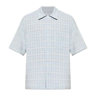 Sams&oslash;e & Sams&oslash;e Short Sleeve Shirts, male, Blue, Size: M Saayo Shirt