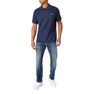 Slazenger Heren Geborduurd Logo Poloshirt (Marine)