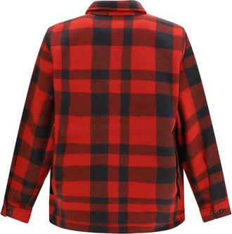 Filson Mens Mackinaw Cruiser Wool Jacket Red-Clack Plaid Fleece Ovis Aries Red/clack