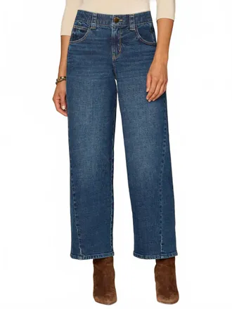 Democracy High Rise Barely Barrel With Forward Side Panels Jean In Med Wash