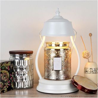 OEM Calentador De Velas Arom&aacute;ticas Con Regulador De Intensidad - Altura: 31 Cm - Di&aacute;metro: 16 Cm - Bombilla Hal&oacute;gena Gu10 De 35 W - Metal Blanco - Alterna