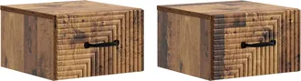 vidaXL Mesita De Noche De Pared 2 Uds. Madera Envejecida Vidaxl