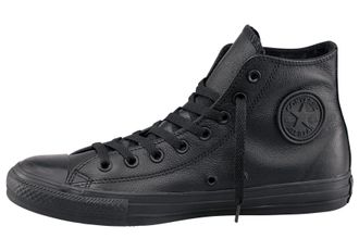 Converse Sneaker CONVERSE Chuck Taylor All Star Hi Monocrome Leather, Damen, Gr. 36,5, schwarz, Leder, Schuhe Sneaker