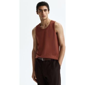 H&M Regular-fit knit tank top in Dusty Red at Nordstrom, Size Small