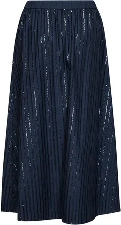 Max Mara Womens Midi Skirt With Blue Sequins Cotton