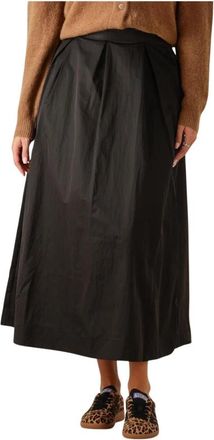 Moss Copenhagen Mschjaveria Camilla Rok - Dames - Midirokken - Zwart - S - Polyester - Rokken