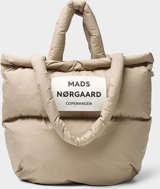Mads Norgaard Womens Pillow solid rugged fabric puffy tote bag