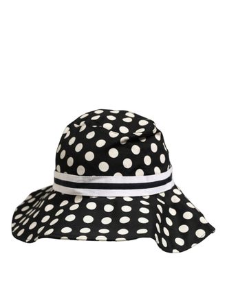 Dolce & Gabbana HAT10011 Polka Dot Cotton Bucket Hat - Black