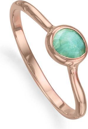 Monica Vinader Rose Gold Siren Gemstone Small Ring Amazonite