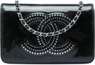Chanel Pre-owned Wallet on Chain - Dames - Vintage Schoudertas - Zwart - ONE Size - Leer - Vintage