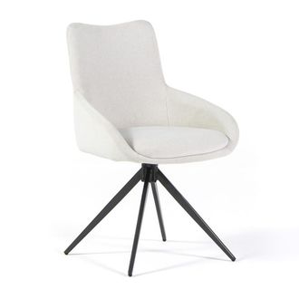 Siediti Fuori e Dentro Set de 2 sillas acolchadas en tejido blanco con patas de metal