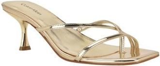 Calvin Klein Axella Toe Loop Sandal in Gold at Nordstrom, Size 7.5