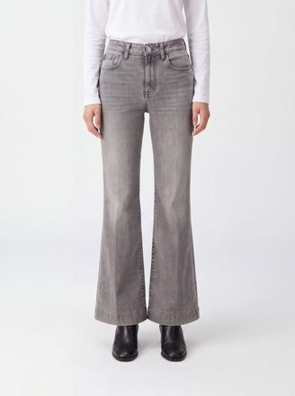 Jacob Cohen Jeans a zampa in denim di cotone con vita alta