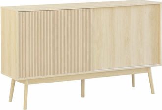 Sweeek Sweeek - 2-door scandi-style buffet with wood effect, Linear, Natural, 150x39.5x90 cm