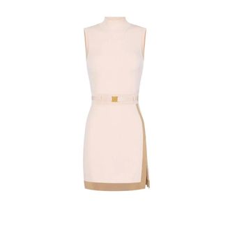 Elisabetta Franchi Dames, Jurken, Beige, Maat: S Viscose