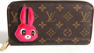 Louis Vuitton Brown Pink Monogram Long Wallet (Bi-Fold) (Pre-Owned)