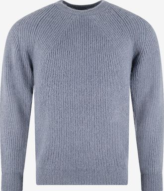 Batoner Gerippter Rundhals-Pullover aus Mohair