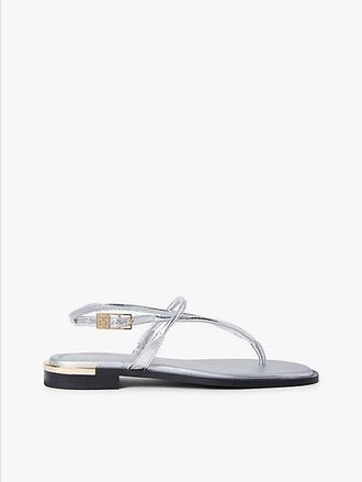 Tommy Hilfiger Metallic Leather Toe Post Flat Sandals