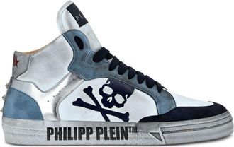 Philipp Plein Retrokickz TM sneakers - unisex - Sheepskin/Calf Leather/Synthetic Rubber/Viscose/Polyurethane/Calf Leather/Polyester - 41 - Blue