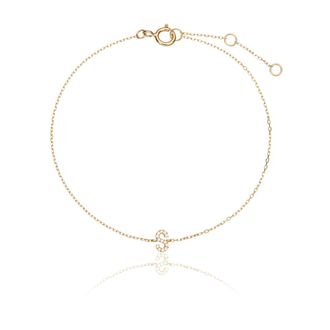 Lily & Roo Gold Diamond Style Miniature Initial Letter Bracelet