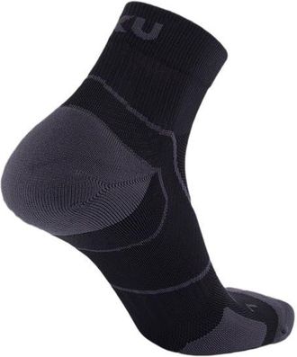 2XU Vectr Cushion 1/4 Crew Socks in Black/titanium at Nordstrom, Size X-Large