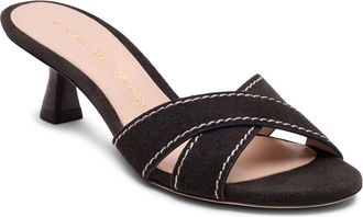 Stuart Weitzman Minimalist Kitten Heel Slide Sandal in Shadow Suede at Nordstrom, Size 6.5