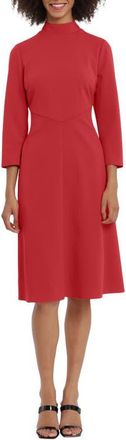 Maggy London Mock Neck Midi Dress in Red Dahlia at Nordstrom, Size 2