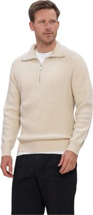 Profuomo Pullover Half Zip Heavy Wool - Heren - Truien - Beige - Maat: S Wol