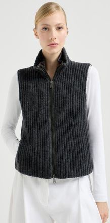 Brunello Cucinelli Cashmere down vest in Lignite Grey at Nordstrom, Size Xx-Large Eu