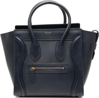 Celine Borsa tote Micro Luggage in pelle 2014 - Blu