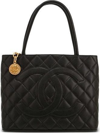 Chanel 2003 Medaillon gewatteerde shopper - Zwart