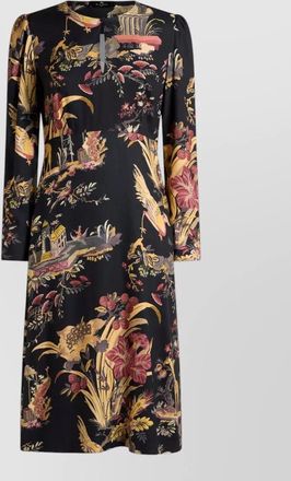 Etro printed crepe midi dress