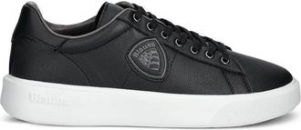 Blauer Sneakers in pelle con logo - Nero