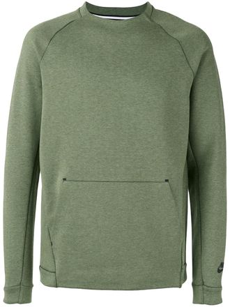 Nike tech fleece crew neck sweatshirt - men - Polyester/Cotton - 3XL - Green
